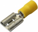 Yellow female push on connector - 50 pack